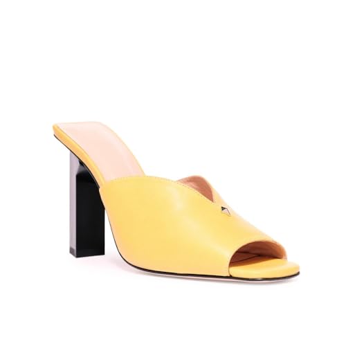 Tiannia Barnes Women's Tiffany Toe Strap Mule, Yellow, 12