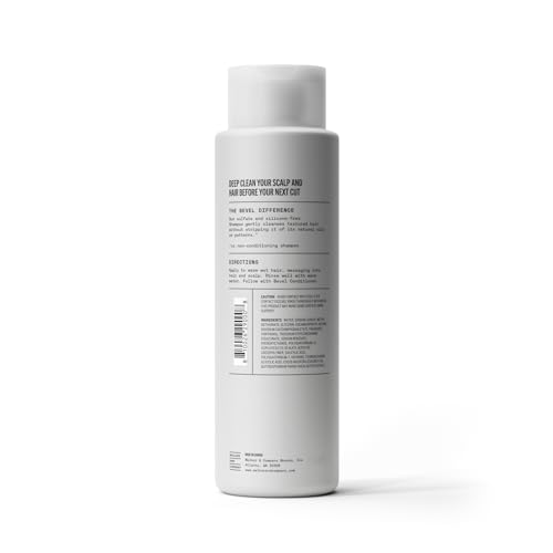 Bevel Shampoo for Men - Sulfate Free Shampoo for Textured Hair with Coconut Oil and Shea Butter, Detangles Course, Curly Hair, 12 Oz