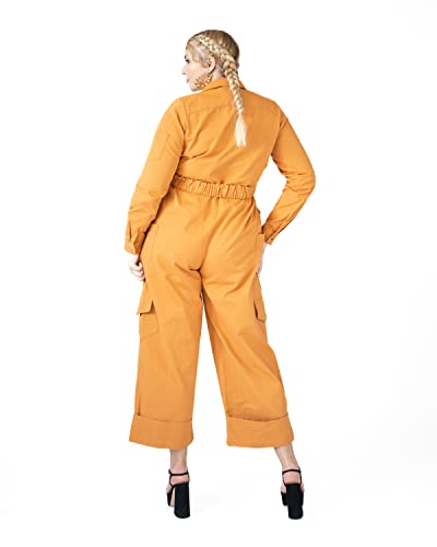 Pantora Women's Nicole Utility Jumpsuit, Orange, Large