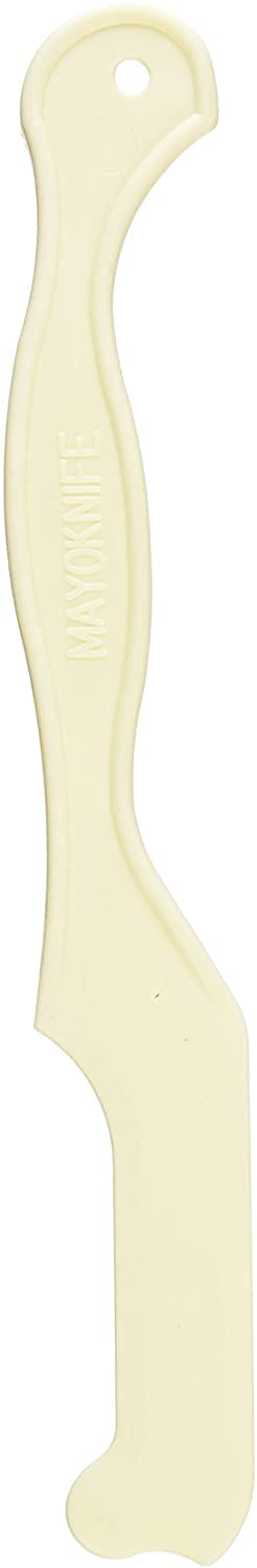 COMPAC HOME Mayo Knife & Jar Scraper Spreader - Plastic Knife Spatula for Scraping Mayonnaise Jars and Spreading Condiments Easily with Little Mess, Helpful Kitchen Gadgets, 2 Count, White