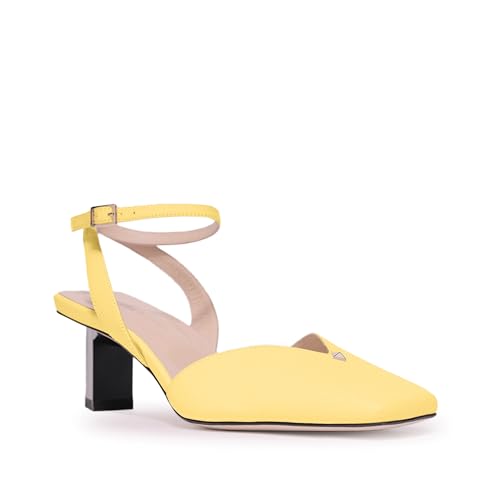 Tiannia Barnes Women's Hope Ankle Strap Pump, Yellow, 12