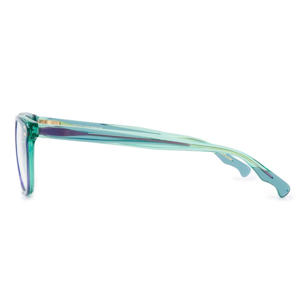 Coco and Breezy Genius Square Prescription Eyewear Frames, 105/Teal/Green, 51mm, 19mm, 148mm