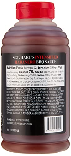 SGT. Hart’s BBQ Sauce, Original and Habanero Flavor - Combo Pack - 22.04 OZ Each