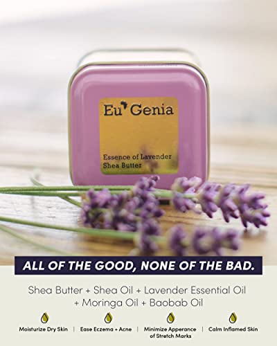 Eu'Genia Pregnancy Formula, 100% Pure Unrefined Ghanaian Shea, Premium Moisturizer Helps Prevent Stretch Marks, For All Skin & Hair Types (Lavender, 12oz)