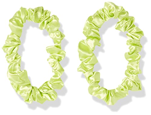 Satin Scrunchie Headband Elastics, Cute Jumbo Extra Large Stretchy Hairband Scrunchies, Gentle on Natural Hair, Dreads,Thick Ponytails, Locs and Puffs, WRAPTstyle, 2pack (Lime)