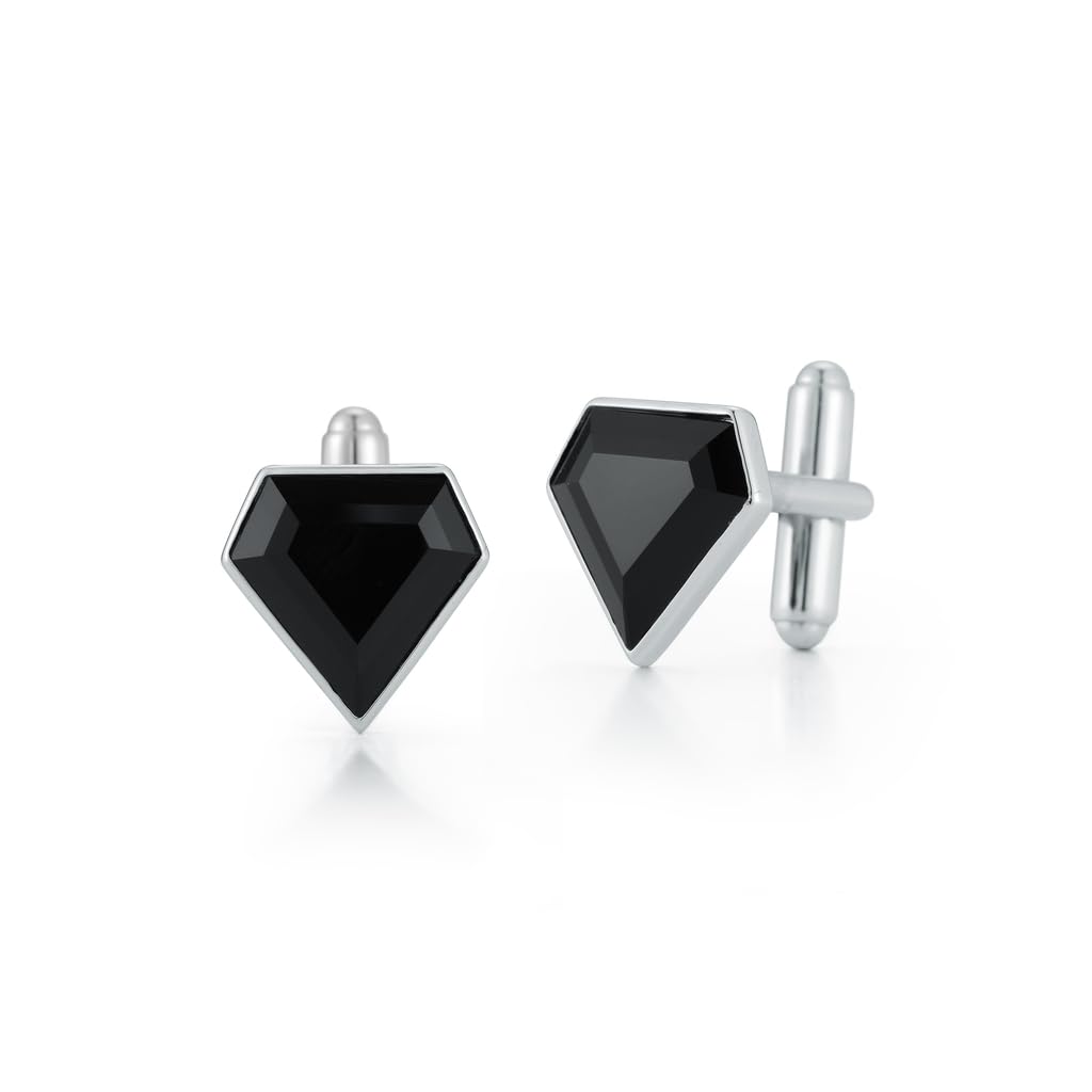 Onyx Pentagon Cufflinks, OS, Black