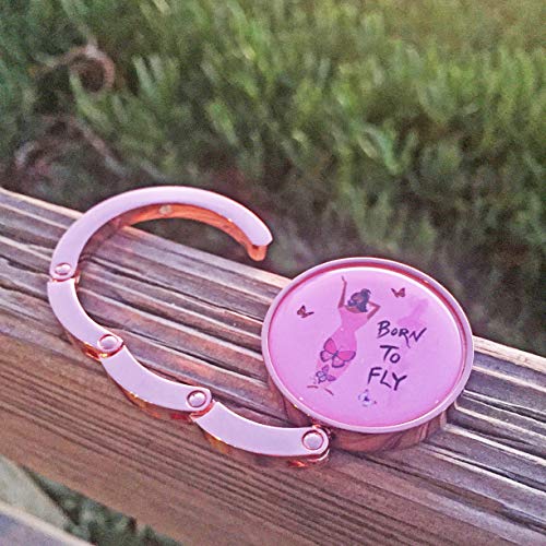 Shades of Color Purse Hanger, Born to Fly, 2.5 x 1.73 inches (PH138)