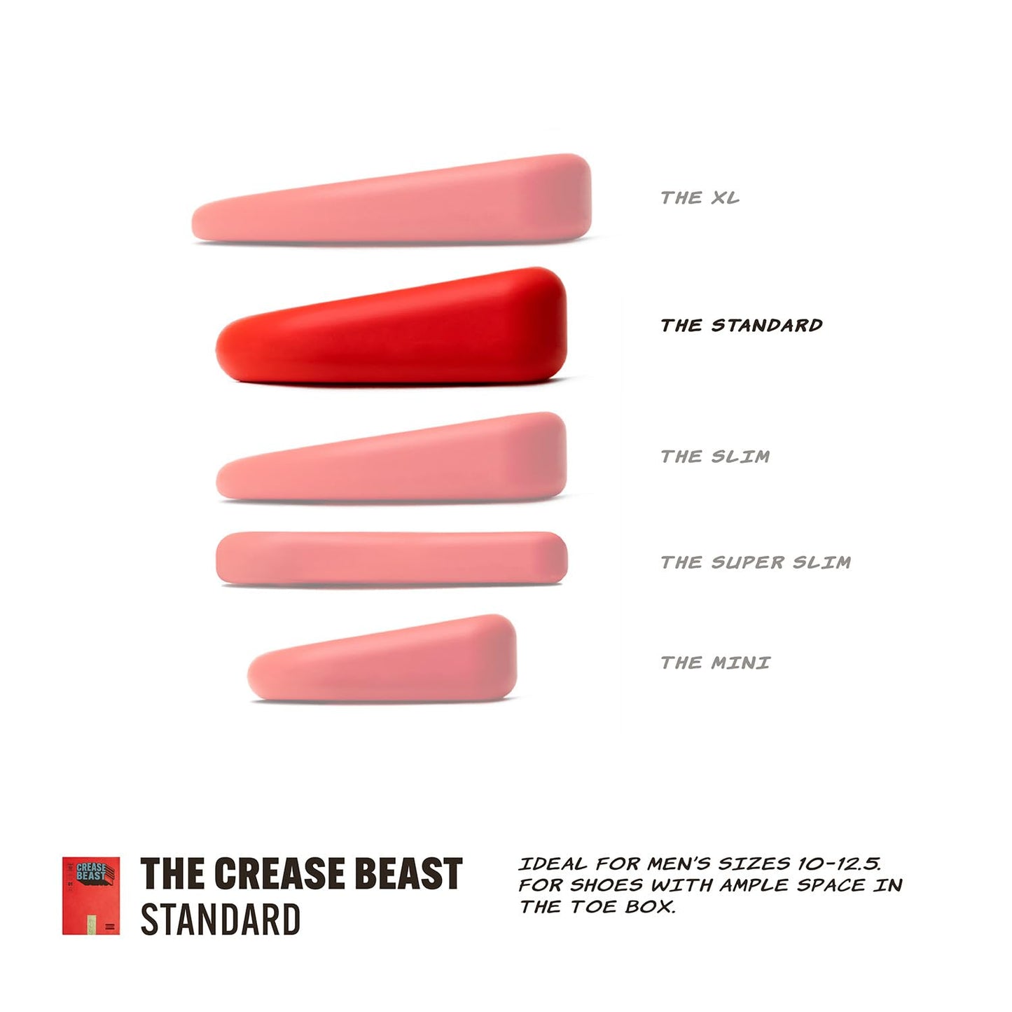 Crease Beast The Standard + White Pocket Socks Bundle – Memory Foam Crease Protector, Stops Creases in Most Shoes, Comfortable, Cushioned Heel