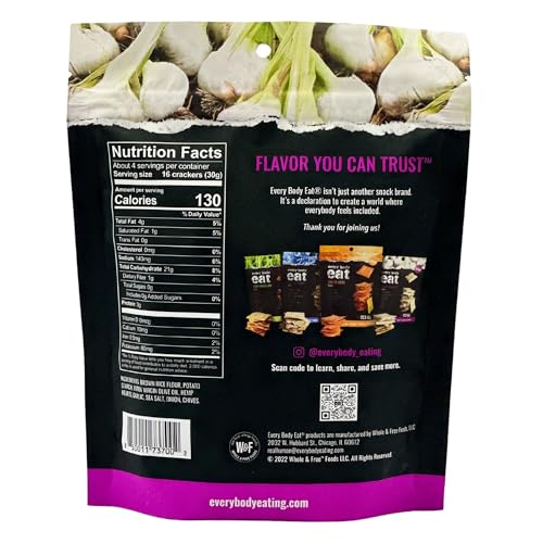 Every Body Eat Snack Thins, Chive and Garlic Flavor, Vegan, Gluten Free and Dairy Free (Pack of 2)