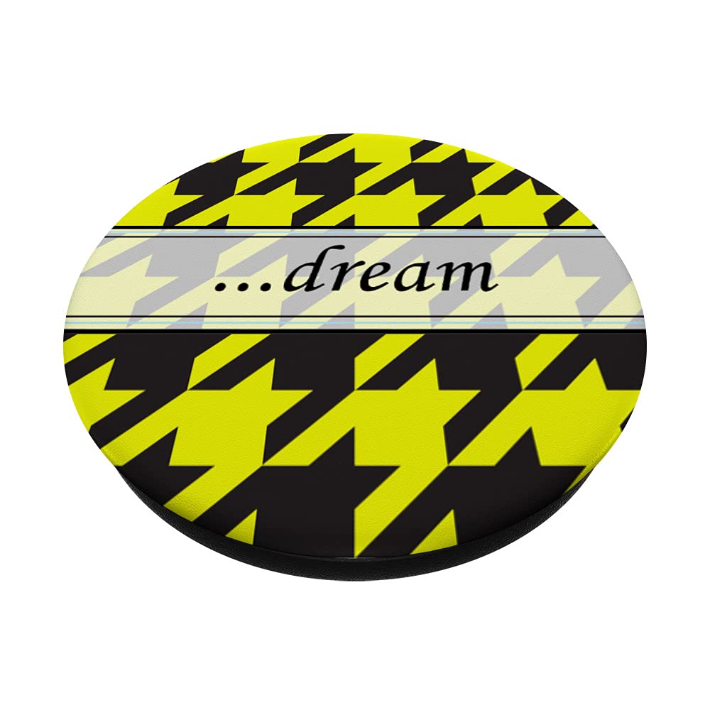 ...dream Yellow Houndstooth Print PopSockets Swappable PopGrip