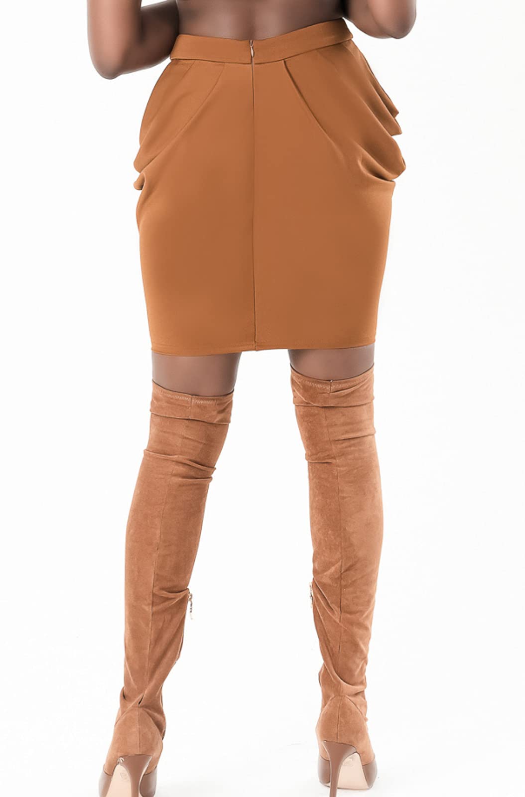 Pantora Women's Ines Draped Skirt, Brown, XX-Large