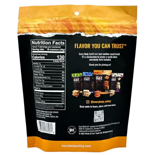 Every Body Eat Snack Thins, Cheese-less Flavor, Vegan, Gluten Free and Dairy Free (Pack of 6)