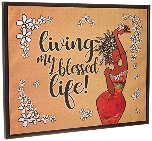 Shades of Color Living My Blessed Life Framed Canvas Art, 19.625 x 15.625 inches (FCA153), Multicolor