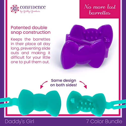 Confidence - GaBBY Bow Daddy's Girl Design - Patented Non-Slip Barrettes – 70 Pack – 7 Bow Colors