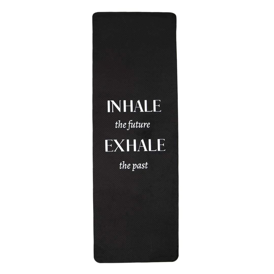 Inhale the Future, Exhale the Past Yoga Mat, Yoga Mat with Motivational Quotes, With Carry Strap, Eco Friendly