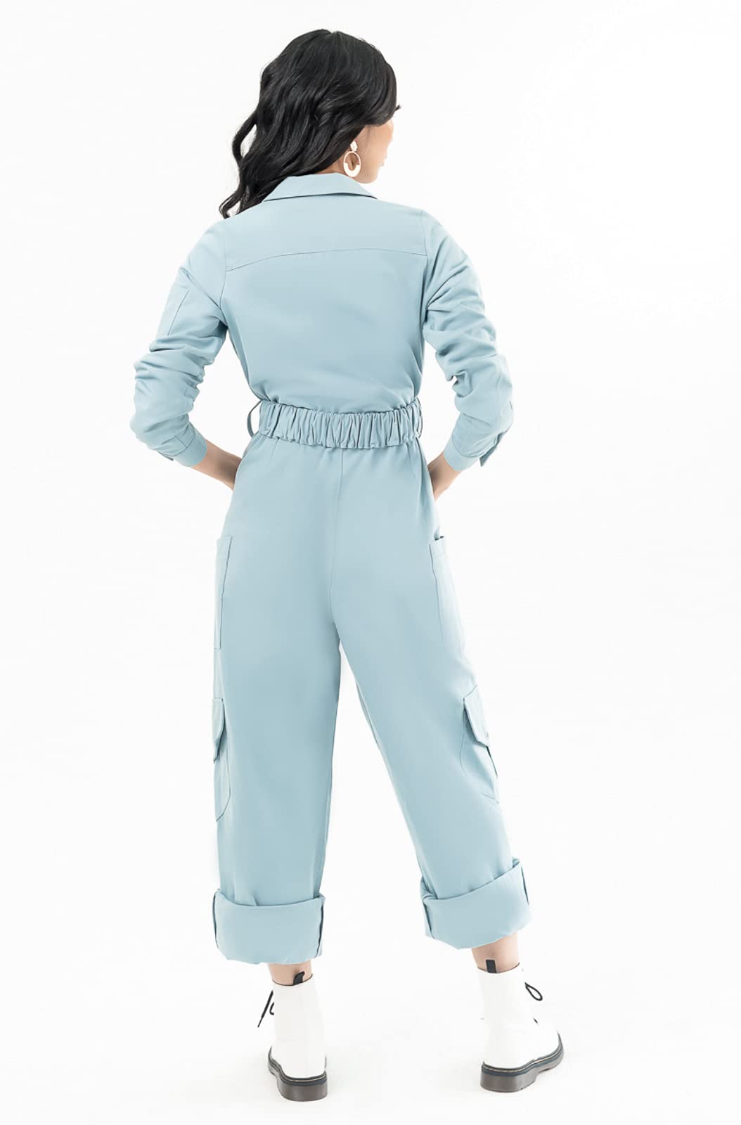 Pantora Women's Nicole Utility Jumpsuit, Blue, Medium