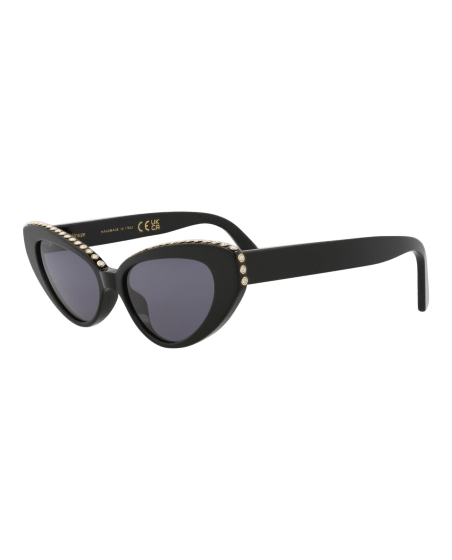 KIMEZE Women's Damba Sunglasses, Black/Rhinestone, One Size