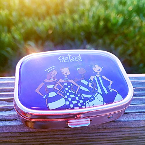 Shades of Color Pill Box Case, Sistas, 2.23 x 1.77 inches, Purple (PBC124)