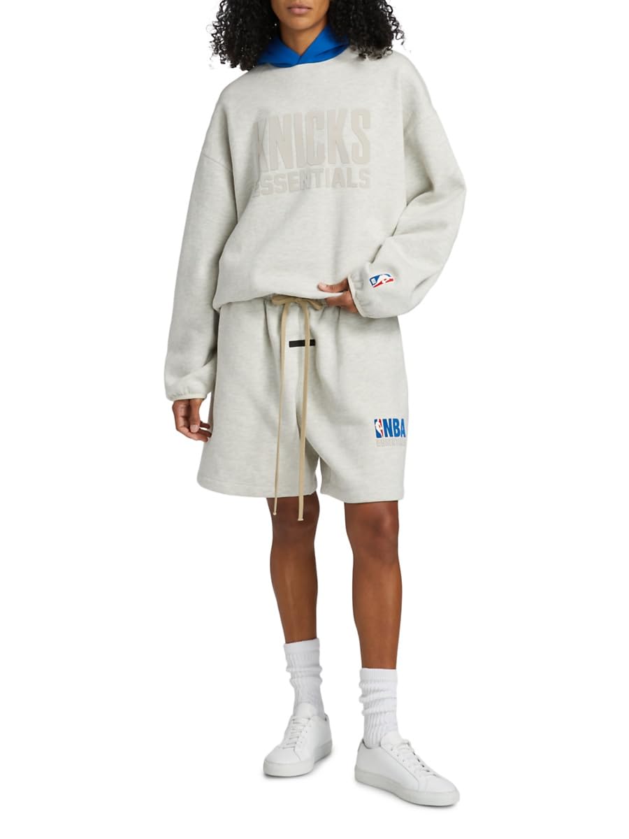 Fear of God Essentials, Knicks Fleece Hoodie, X-Small, Light Heather