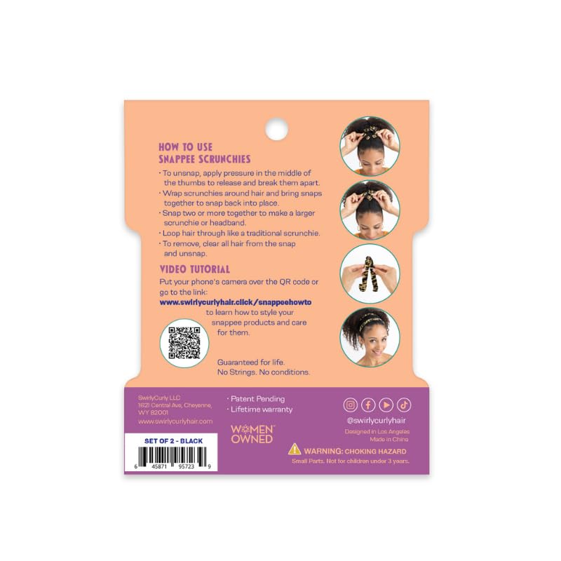 Velvet Oversized Adjustable Scrunchies for Thick, Natural Hair (2-pack) | No Slip, No Damage, Jumbo Women’s Afro Puff Scrunchie Designed for Curly Black Women’s Hair (Brown)