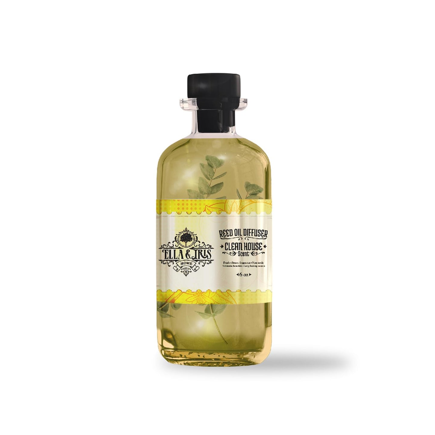 Ella & Iris Home Iris and Clean House Fragrance Reed Diffuser Bundle - Long Lasting Relaxing for Home & Room Fragrance - Aromatherapy Benefits & Non-Toxic - Home & Office Decor Gift (6oz)