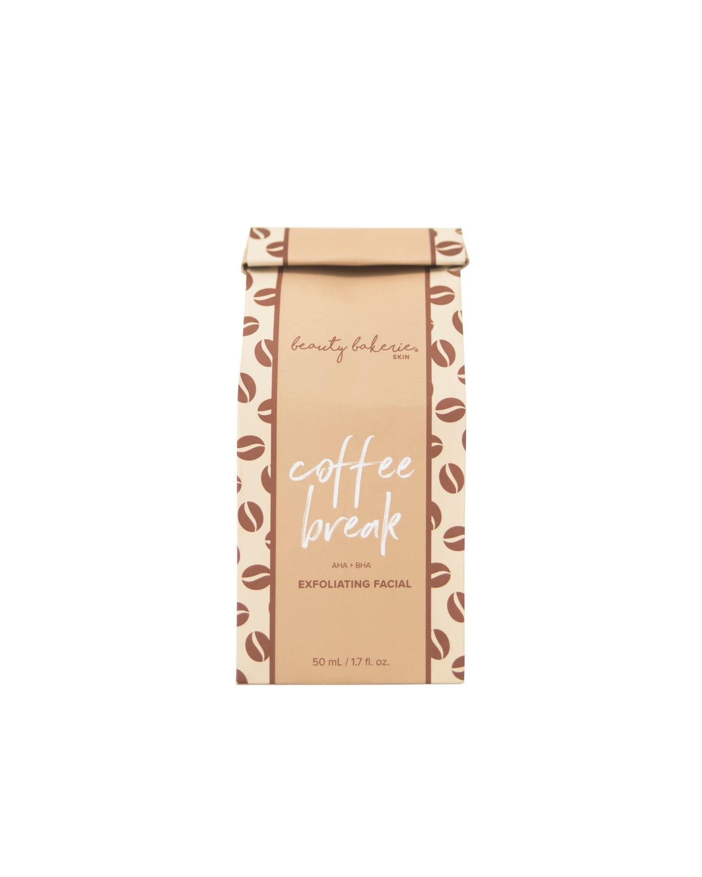 Beauty Bakerie Coffee Break AHA BHA Exfoliating Facial, Skin Care Products for Healthy, Glowing Skin, Face Exfoliator with Skin Refreshing Formula, Exfoliant & Skincare Essential, 1.7 oz.