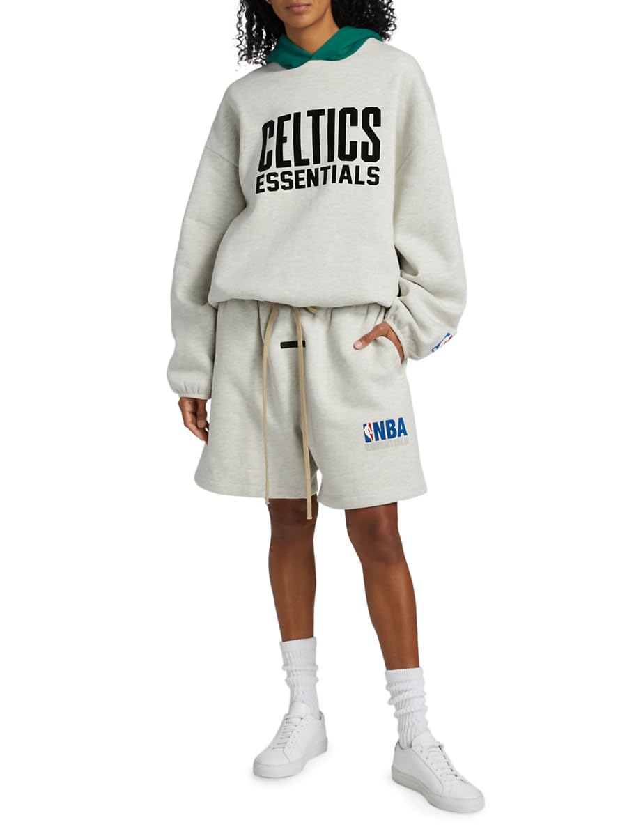 Fear of God Essentials, Celtics Fleece Hoodie, Small, Light Heather