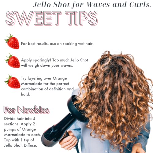 Ecoslay Jello Shot Gel - Extra Firm, Strong Hold Aloe & Okra Formula for Kinky Curly Type 4c Hair - Long-Lasting Women's Curly Hairstyling Solution - 8oz