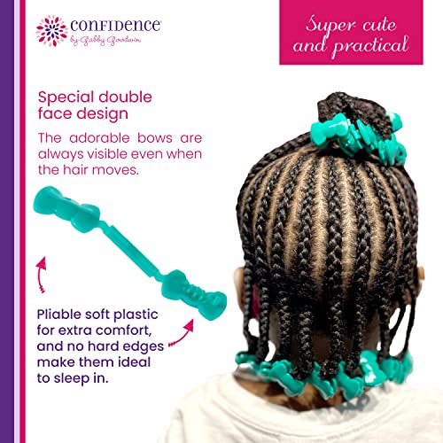 Confidence - GaBBY Bow Daddy's Girl Design - Patented Non-Slip Barrettes – 70 Pack – 7 Bow Colors
