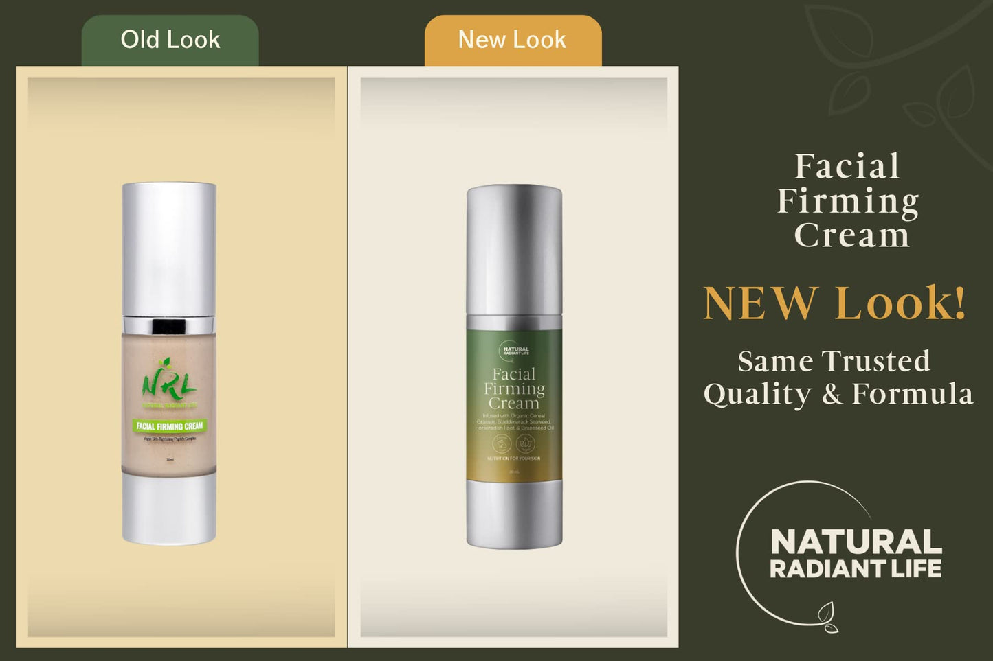 NRL NATURAL RADIANT LIFE Face Firming Cream - Rapid Lifting Moisturizer with Vegan Skin - Tightening Peptide Complex, for Saggy Neck, Day and Night Anti-Aging Cream - 1 Oz (Packaging May Vary)