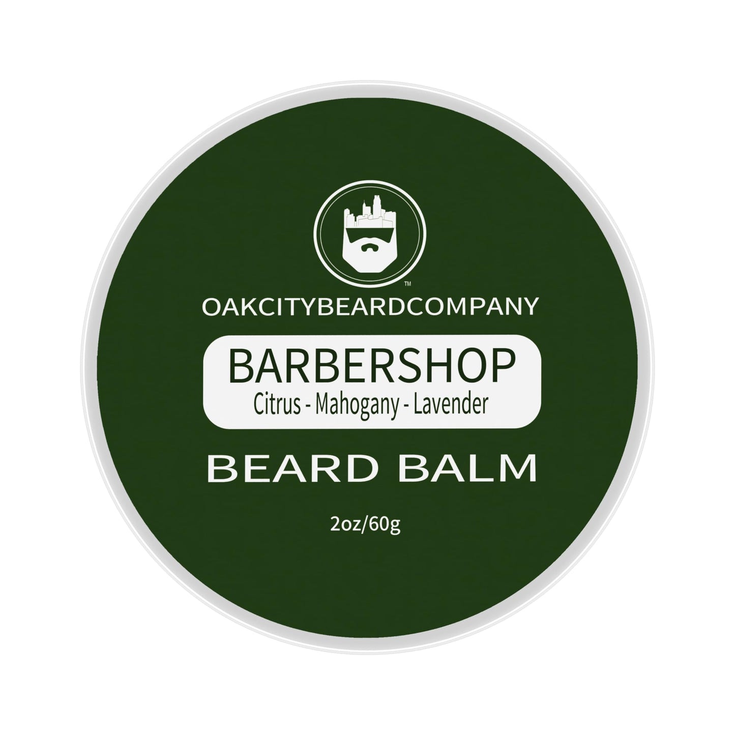 Oak City Beard Company - BarberShop - 2 Ounce - Beard Balm -Citrus - Mahogany - Green Notes - Lavender - Beard Conditioner