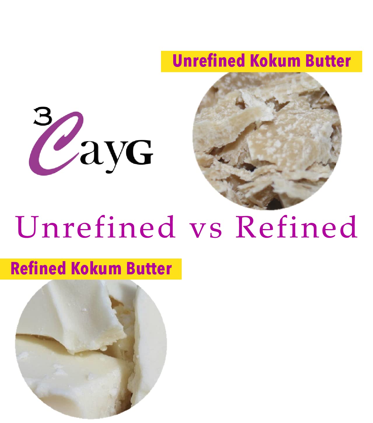 3CAYG Unrefined Kokum Butter 5LB Pail