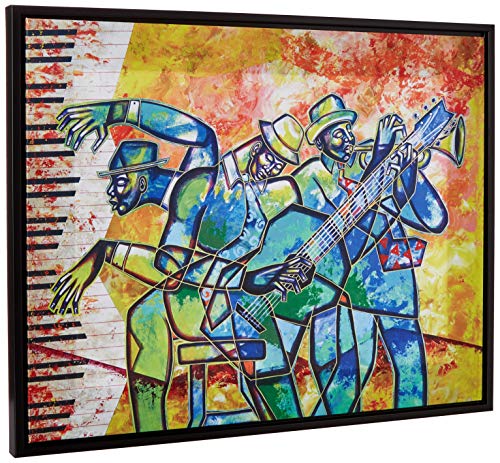 Shades of Color Funky Interlude Framed Canvas Art, 19.625 x 15.625 inches (FCA157), Multicolor