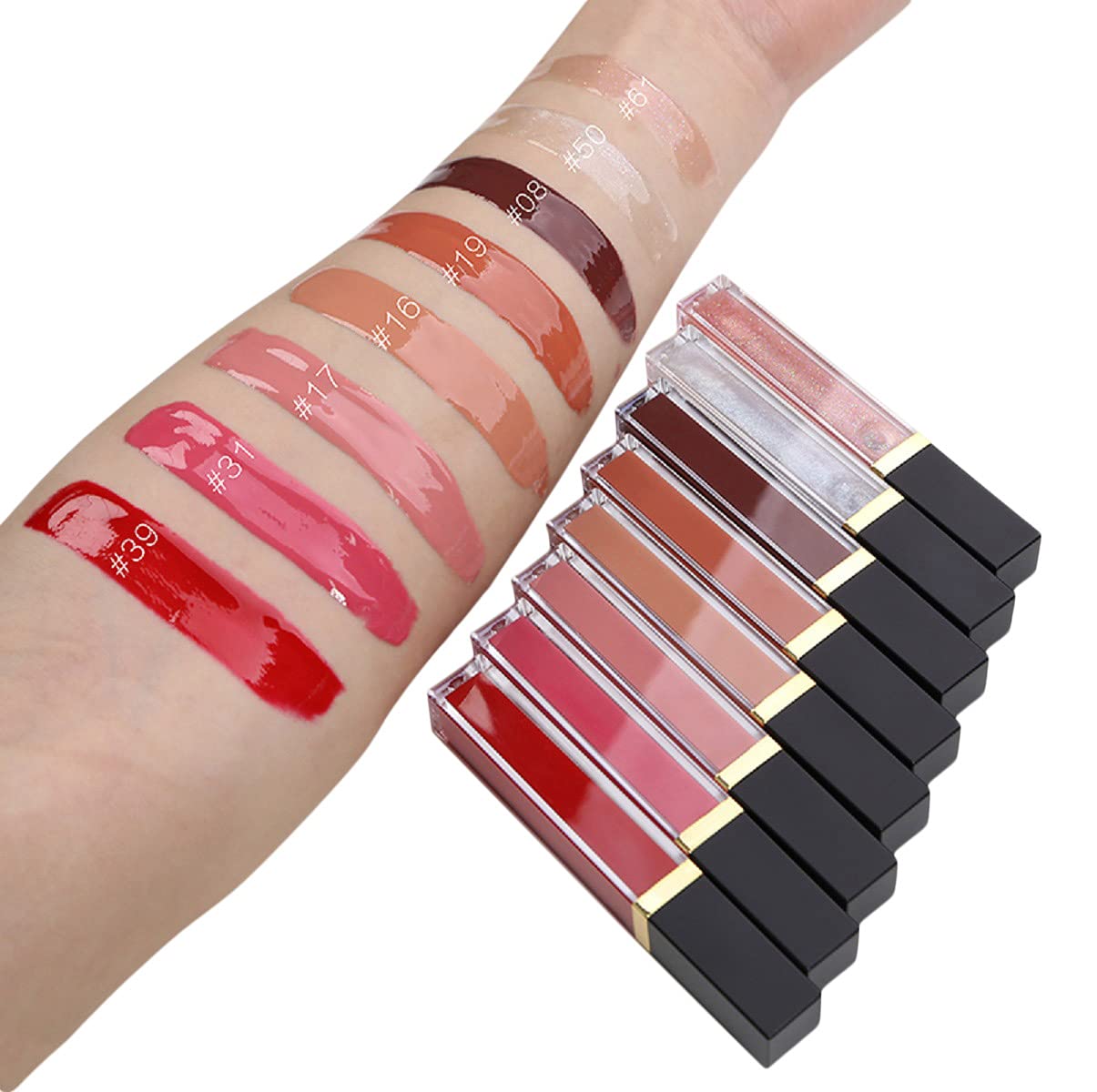 2Chique Lux Vegan Moisturizing Lip Gloss Cruelty Free High Shimmer Lip Gloss (#39 Red)