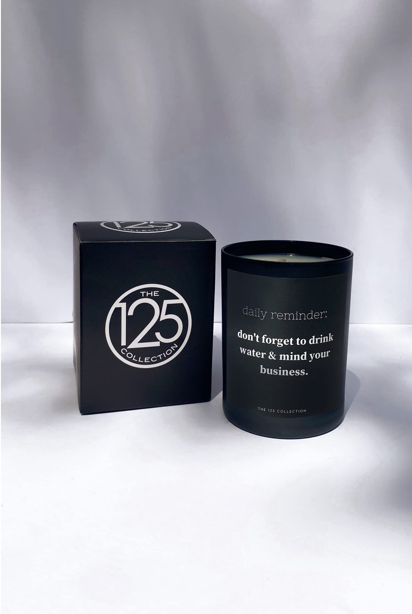 The 125 Collection | Daily Reminder Drink Your Water (Censored Version) | Lavender + Sage | 80 Hour Long Burn | Natural Vegan Soy Wax | Luxury Scented Candles for Home (12 oz)