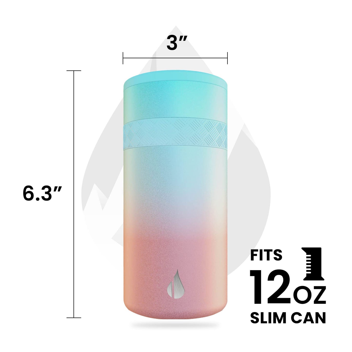 Elemental Insulated Slim Can Cooler, Triple Wall Stainless Steel Skinny Can Cooler - Drink Cooler Insulator for 12oz Skinny Seltzers, Beer, Soda Cans - Cotton Candy Dream