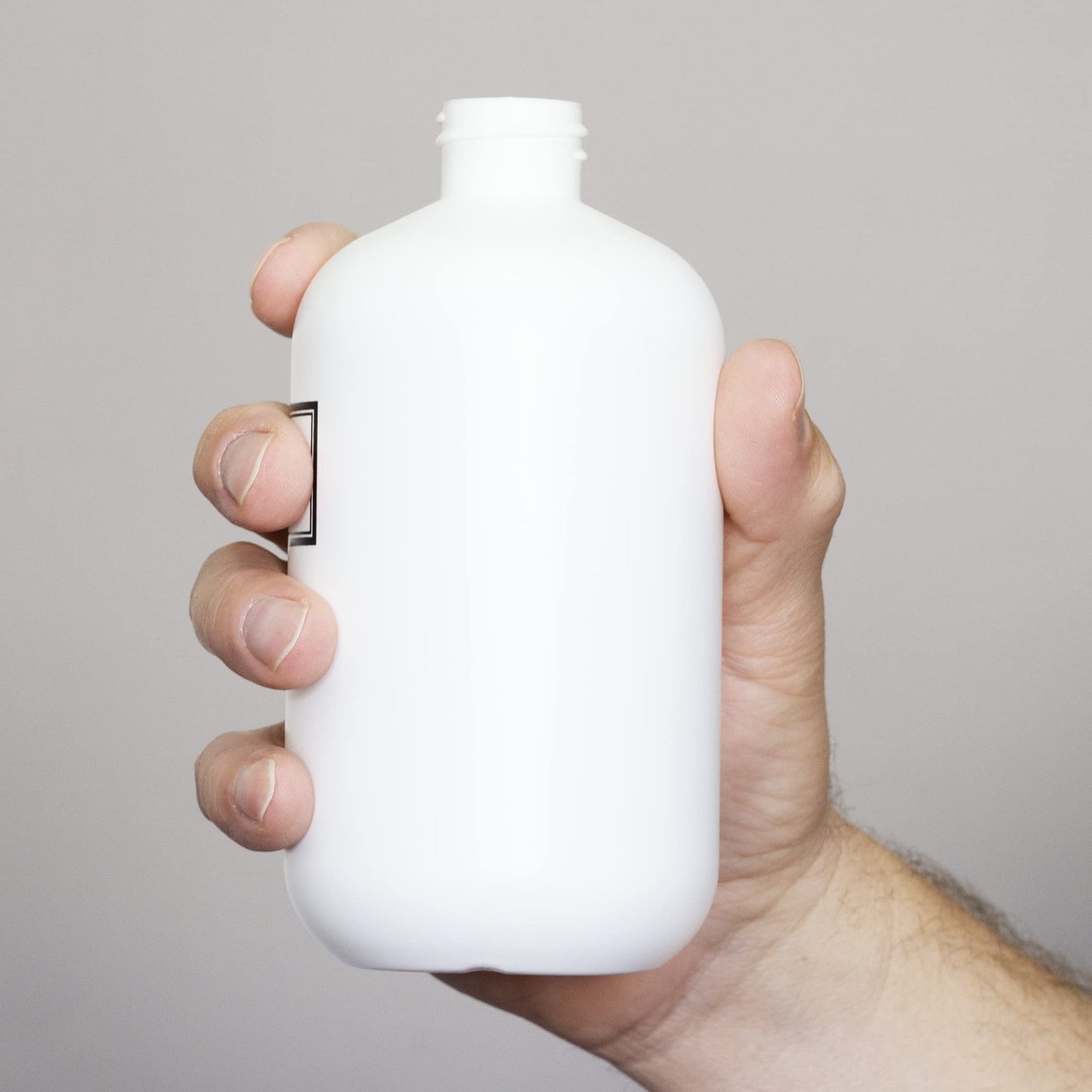 Artanis Home Silkscreened Empty Body Wash Bottle, Squat 16 oz, White (Black Pump)