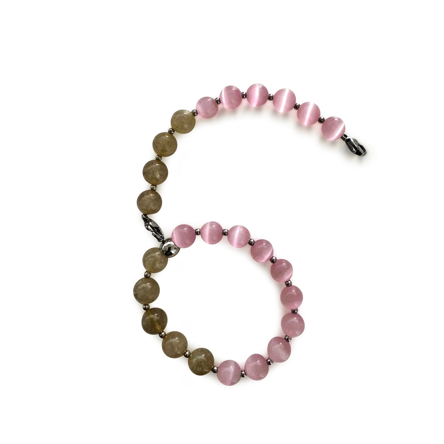 Locsanity Interlocking, Sisterlock, Dreadlock, Crochet Tool Bracelet Holder, Pink Beads (Pink/Tan)