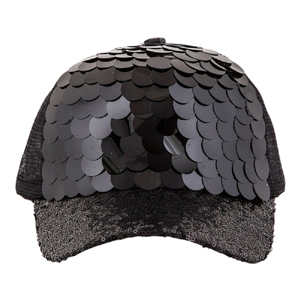 2Chique Boutique Women's Mix Sequins Fashion Cap (Black)