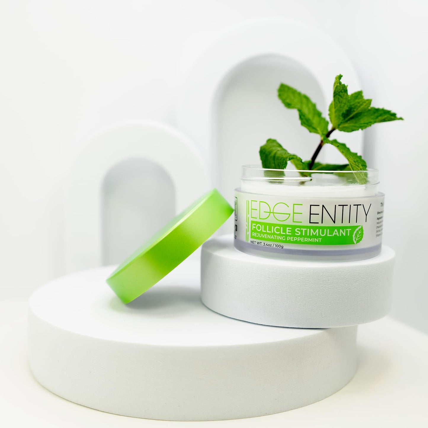 Edge Entity Hair Follicle Stimulant with Natural Oils & Vitamins for Thicker, Healthier Hair | Peppermint Moisturizer for Dry Scalp Repair and Breakage Prevention, 3.4oz