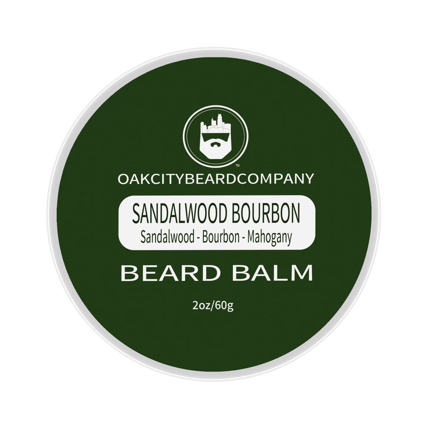 Oak City Beard Company - Sandalwood Bourbon - 2 Ounce - Beard Balm - Sandalwood - Bourbon - Mahogany - Beard Conditioner