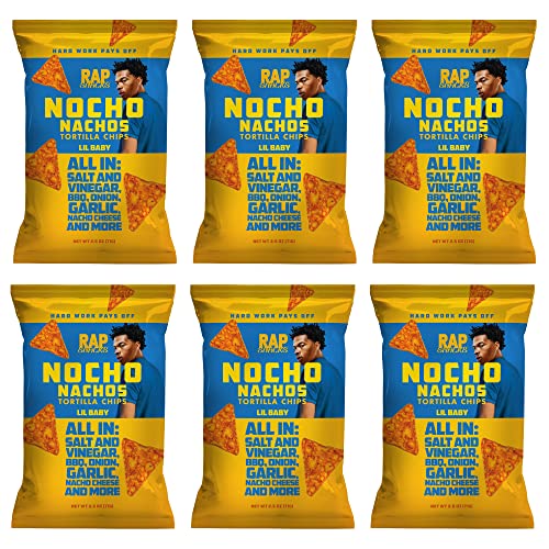 Rap Snacks Lil Baby All In Nocho Nachos Tortilla Chips 2.5 Oz Bags-Pack of 6