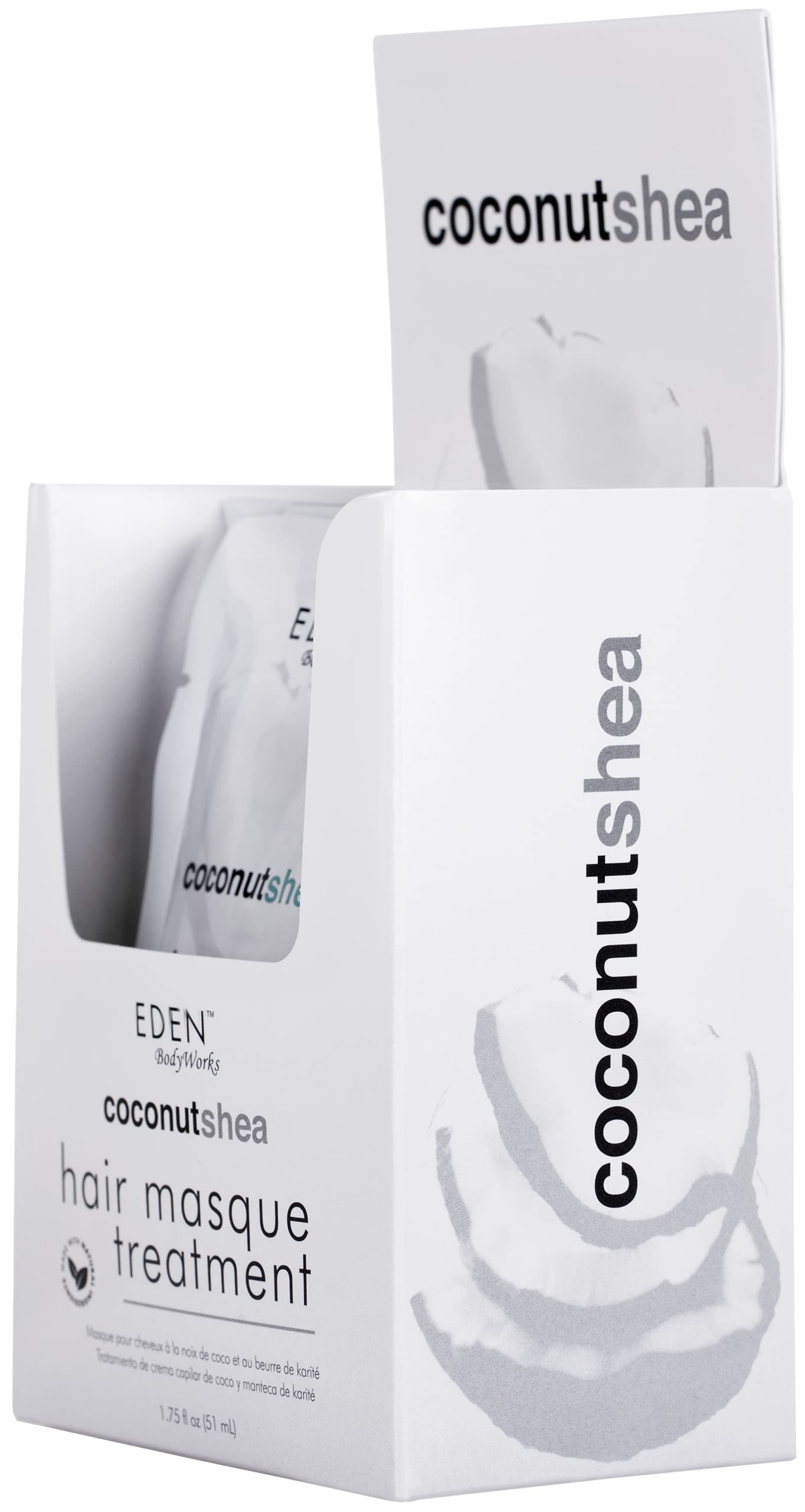 EDEN BodyWorks Coconut Shea Hair Masque | 1.75 oz | Replenish Moisture, Add Shine, Protect & Soften Hair - Packaging May Vary