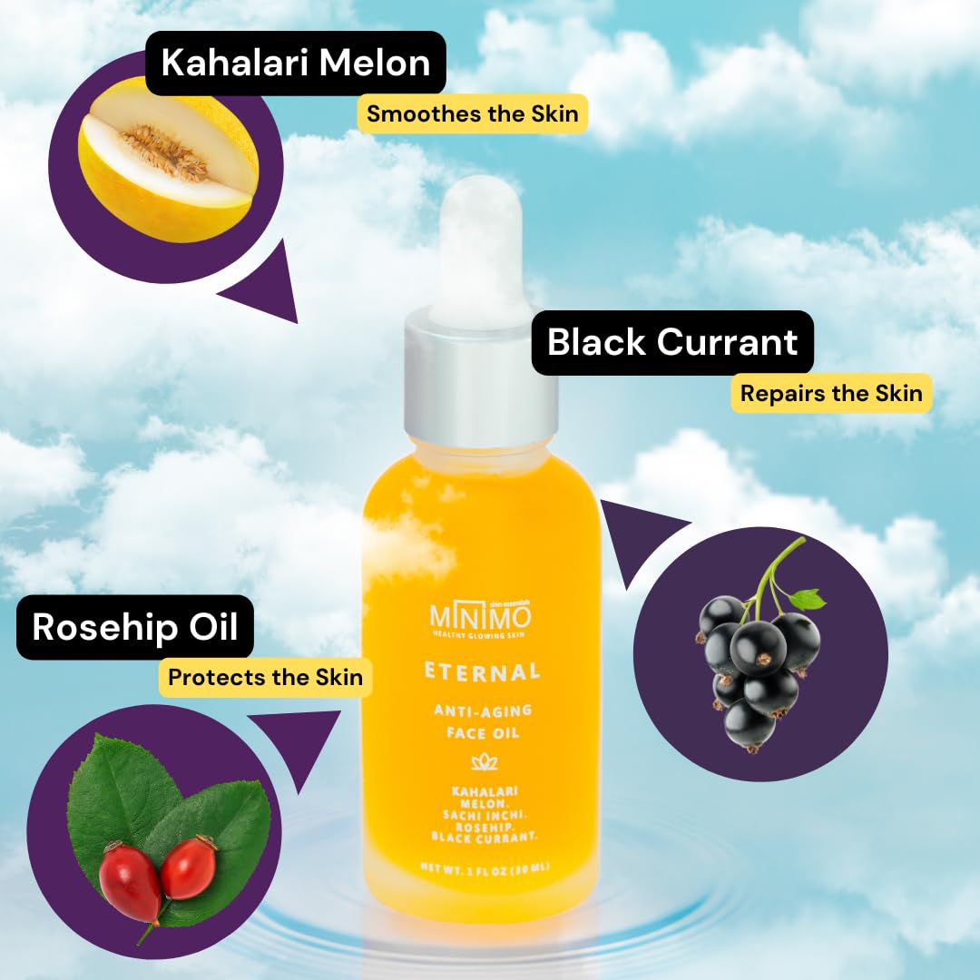 Minimo Skin Essentials Vitamin C Glow Face Oil ā Facial Oil Instantly Nourishes | Vitamin C face Oil for glowing Radiant skin | Eternal Concentrated Lightweight Youth Enhancing Daily Face Oil - 1 oz