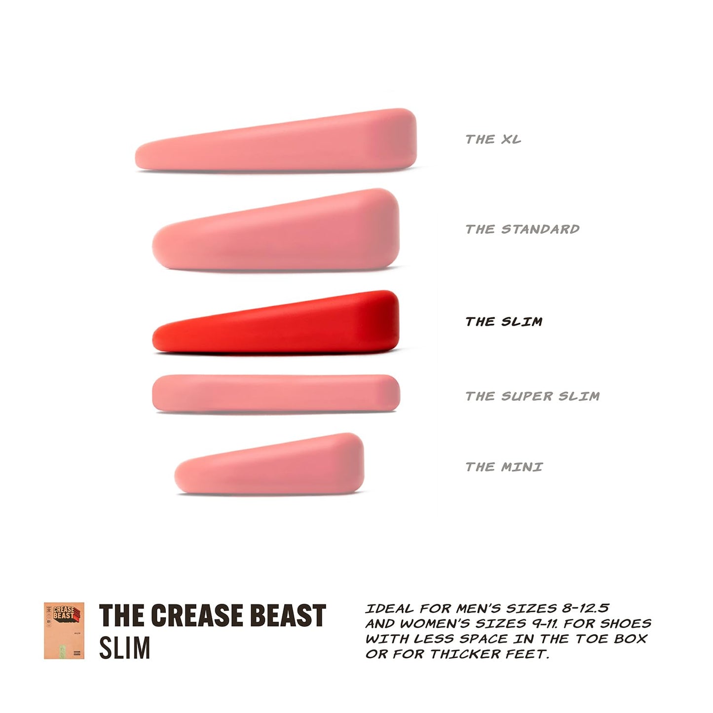 Crease Beast Memory Foam Shoe Crease Protector - Stops Creases in New & Old Shoes - For Jordan’s, Dunks, Air Force for Men’s Sizes 8-12.5 & Women's Sizes 9-11 - Slim