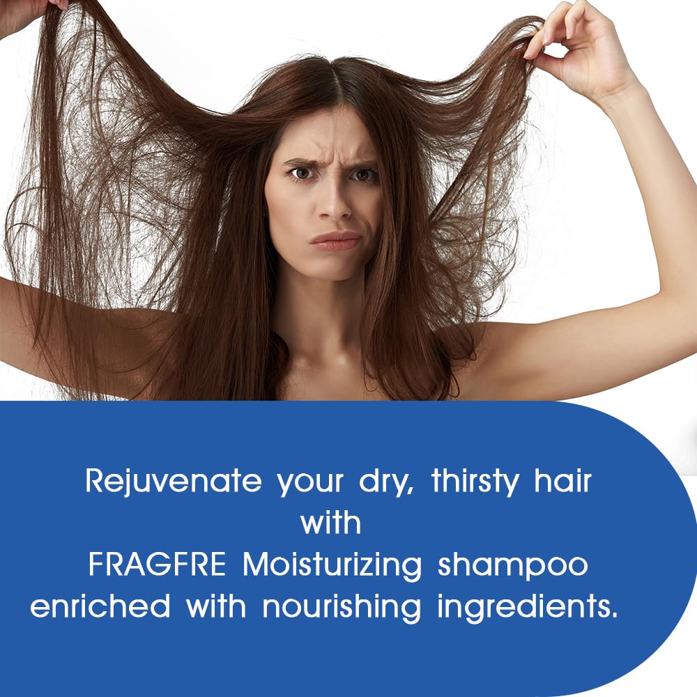 FRAGFRE Moisturizing Shampoo 8 oz: Fragrance-Free, Hypoallergenic, and Sulfate-Free - Nourish and Hydrate Your Dry, Hungry Hair with a Safe and Gentle Oil Shampoo - Ideal for Colors and Sensitive Scalps - Vegan and Cruelty-Free (1 Pack 8 oz)