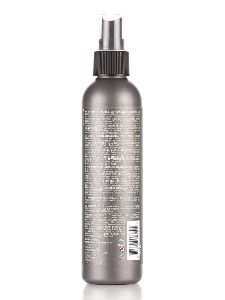 Design Essentials Natural Bamboo & Silk HCO Strengthening Leave-In Conditioner For All Hair Types - 8 Oz