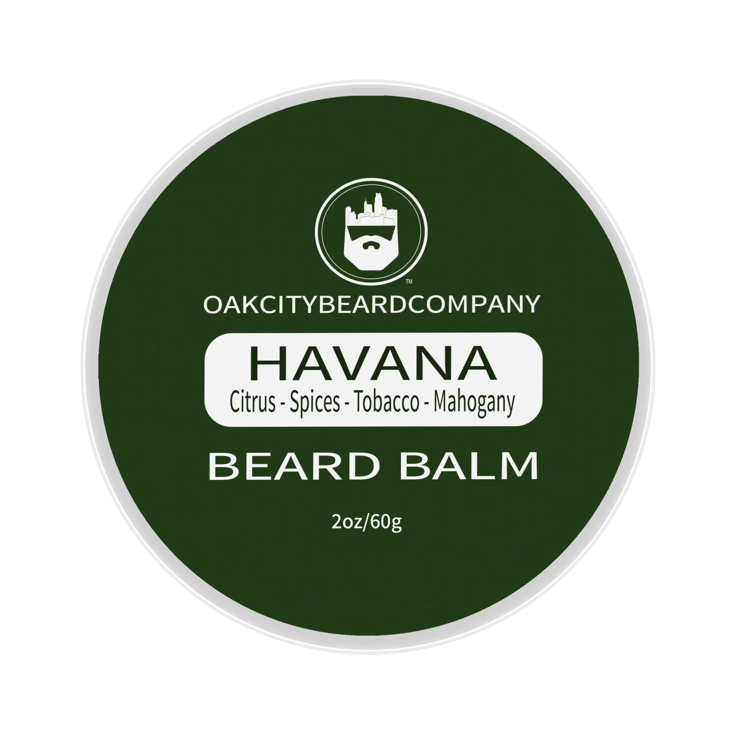Oak City Beard Company - Havana - 2 Ounce - Beard Balm - Citrus - Spices - Golden Rum - Tobacco - Mahogany - Beard Conditioner