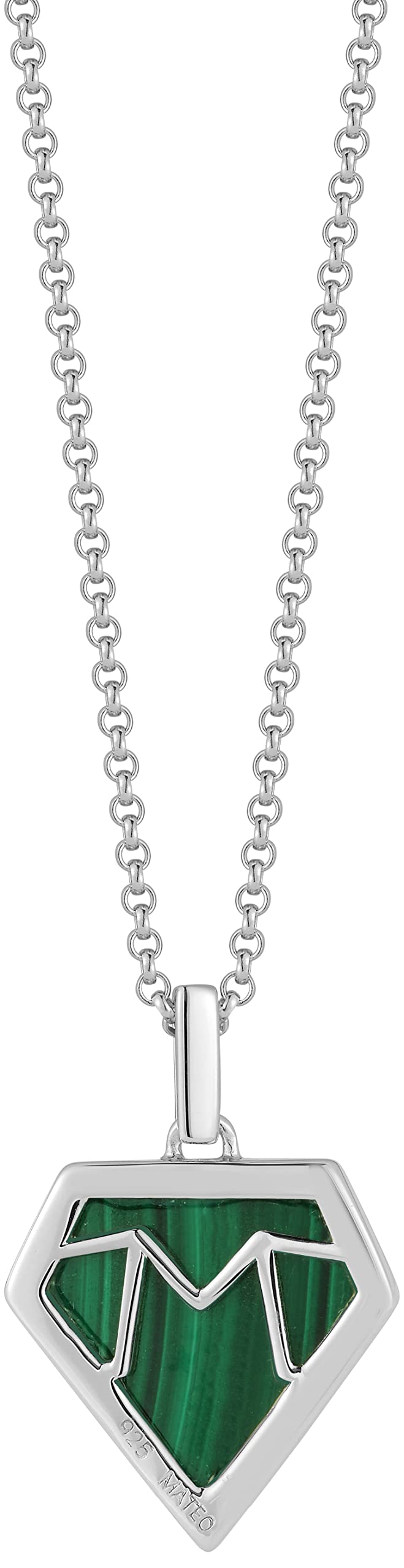 MATEO New York, Pentagon Necklace, Malachite