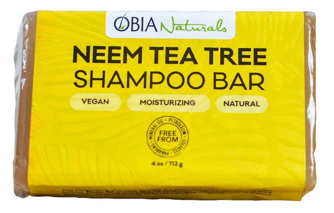 OBIA Naturals Neem Oil & Tea Tree Oil Solid Shampoo Bar for All Hair Types - Vegan, Sulfate Free, Silicone Free, Paraben Free, Phthalate Free, Eco-Friendly; Handmade in USA, 4 oz